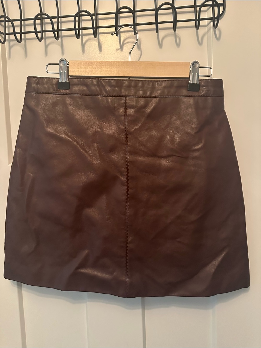 Fashion Nova Brown Faux Leather Mini Skirt - Dark Brown A-Line